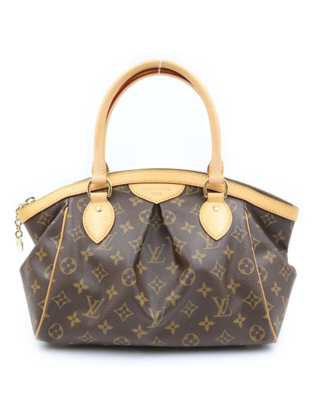 Louis Vuitton Monogram Tivoli PM Handbag Brown Leather Gold